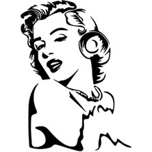 UAStudio Marilyn Monroe Sticker Oto Motor Laptop Duvar Folyo Sticker 30X42 cm