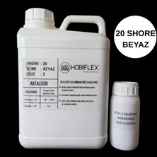 Hobiflex Rtv 2 Kalıp Silikonu 1. Sınıf Kalite Sıvı Silikon 5 kg 20 Shore Beyaz Renk
