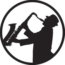 UAStudio Caz Müzik Temalı Duvar Dekor Kaliteli Kaliteli Sticker (Tip 1) 40 x 40 cm