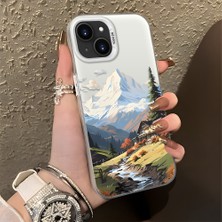 HONTINGA iPhone 13 Mini ile Uyumlu Kılıf Silikon Kenar Sert Arka Kamera Koruyucu Basitlik Anti Düşme Kamera Korumalı Manzara Desen Couple Telefon Kılıfı Kadın ve Erkek Için Uygundur K1-1362