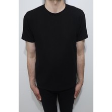 Santa Fistan Store Erkek Düz Spor Kesim Rahat Kalıp Bisiklet Yaka T-Shirt