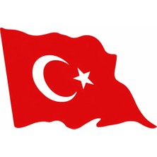 UAStudio Türk Bayrağı Sticker 10*5 Ölçüsü Araç Plaka Oto Ayna Uyumlu