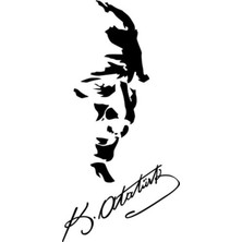 UAStudio Atatürk Silüeti ve Imzası Otomobil Sticker