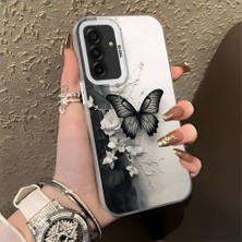 HONTINGA Samsung Galaxy A17 ile Uyumlu Kılıf Silikon Kenar Sert Arka Kamera Koruyucu Basitlik Anti Düşme Kamera Korumalı Kelebek Desen Couple Telefon Kılıfı Kadın ve Erkek Için Uygundur K1-1363