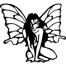 UAStudio Kanatlı Peri - Araç, Oto, Laptop, Duvar Uyumlu Kaliteli Kaliteli Sticker 10*9 cm