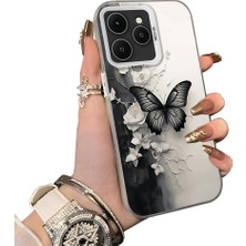 HONTINGA Tecno Spark 40 ile Uyumlu Kılıf Silikon Kenar Sert Arka Kamera Koruyucu Basitlik Anti Düşme Kamera Korumalı Kelebek Desen Couple Telefon Kılıfı Kadın ve Erkek Için Uygundur K1-1363