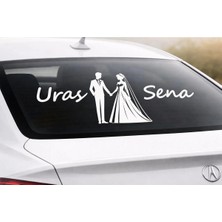UAStudio Düğün Gelin Araba Yazisi Sticker Araç Oto Uyumlu
