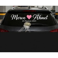 UAStudio Düğün Gelin Arabası Sticker Aksesuar Araç Yazısı