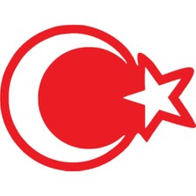 UAStudio Türk Bayrağı 7 Duvar Dekor Kaliteli Kaliteli Sticker Kırmızı 60 x 60 cm