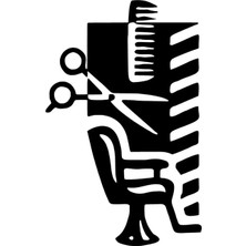UAStudio Berber Koltuğu Oto Özel Yeni Kaliteli Kaliteli Sticker Siyah 25 x 40 cm