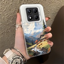 HONTINGA Xiaomi Redmi Note 14 Pro 5g ile Uyumlu Kılıf Silikon Kenar Sert Arka Kamera Koruyucu Basitlik Anti Düşme Kamera Korumalı Manzara Desen Couple Telefon Kılıfı Kadın ve Erkek Için Uygundur K1-1362