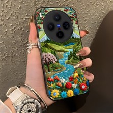 HONTINGA Vivo X300 ile Uyumlu Kılıf Silikon Kenar Sert Arka Kamera Koruyucu Basitlik Anti Düşme Kamera Korumalı Yağlı Boya Desen Couple Telefon Kılıfı Kadın ve Erkek Için Uygundur K1-1364