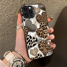 HONTINGA iPhone 13 Pro Max ile Uyumlu Kılıf Silikon Kenar Sert Arka Kamera Koruyucu Basitlik Anti Düşme Kamera Korumalı Leoparlı Kalp Desen Couple Telefon Kılıfı Kadın ve Erkek Için Uygundur K1-1361