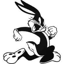 UAStudio Bugs Bunny Oto Motor Laptop Duvar Folyo Kaliteli Kaliteli Sticker 10 x 11 cm