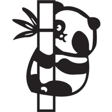 UAStudio Panda ve Bambu Oto Motor Laptop Duvar Folyo Sticker 20X26 cm