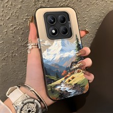 HONTINGA Xiaomi Redmi Note 14 Pro 5g ile Uyumlu Kılıf Silikon Kenar Sert Arka Kamera Koruyucu Basitlik Anti Düşme Kamera Korumalı Manzara Desen Couple Telefon Kılıfı Kadın ve Erkek Için Uygundur K1-1362