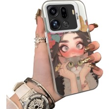 HONTINGA Oppo Find X9 Pro 5g ile Uyumlu Kılıf Silikon Kenar Sert Arka Kamera Koruyucu Basitlik Anti Düşme Kamera Korumalı Kız ve Kedi Desen Couple Telefon Kılıfı Kadın ve Erkek Için Uygundur K1-1365