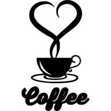 UAStudio BYR002 Love Coffee Sticker Oto Motor Laptop Duvar Folyo Sticker 25X40 cm [efsngrck]