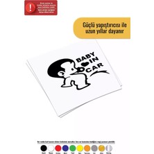 UAStudio Baby In Car Çişini Yapan Sticker Oto Motor Laptop Duvar Folyo Sticker 25 x 25 cm