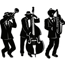 UAStudio Caz Müzik Temalı Duvar Dekor Kaliteli Kaliteli Sticker (Tip 3) 40 x 32 cm