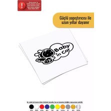 UAStudio Baby In Car Melek Sticker Oto Motor Laptop Duvar Folyo Sticker 25 x 15 cm