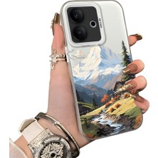HONTINGA Vivo V60 Lite 5g ile Uyumlu Kılıf Silikon Kenar Sert Arka Kamera Koruyucu Basitlik Anti Düşme Kamera Korumalı Manzara Desen Couple Telefon Kılıfı Kadın ve Erkek Için Uygundur K1-1362