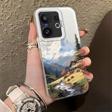 HONTINGA Vivo X200 Fe ile Uyumlu Kılıf Silikon Kenar Sert Arka Kamera Koruyucu Basitlik Anti Düşme Kamera Korumalı Manzara Desen Couple Telefon Kılıfı Kadın ve Erkek Için Uygundur K1-1362