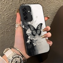 HONTINGA Samsung Galaxy A26 5g ile Uyumlu Kılıf Silikon Kenar Sert Arka Kamera Koruyucu Basitlik Anti Düşme Kamera Korumalı Kelebek Desen Couple Telefon Kılıfı Kadın ve Erkek Için Uygundur K1-1363