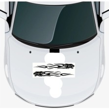 UAStudio Alevli Kaplan Başı Oto Kaput Kaliteli Kaliteli Sticker 2 Adet 66 x 9 cm
