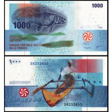 Emir Koleksiyon Coin & Paper Collection Komorlar 2005 Yılı 1000 Francs Kağıt Para Çil ( Unc ) Koleksiyon Yabancı Para