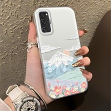 HONTINGA Samsung Galaxy S20 Fe ile Uyumlu Kılıf Silikon Kenar Sert Arka Kamera Koruyucu Basitlik Anti Düşme Kamera Korumalı Dağ Desen Couple Telefon Kılıfı Kadın ve Erkek Için Uygundur K1-1360