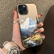 HONTINGA iPhone 11 Pro Max ile Uyumlu Kılıf Silikon Kenar Sert Arka Kamera Koruyucu Basitlik Anti Düşme Kamera Korumalı Manzara Desen Couple Telefon Kılıfı Kadın ve Erkek Için Uygundur K1-1362