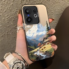 HONTINGA Vivo X200 Fe ile Uyumlu Kılıf Silikon Kenar Sert Arka Kamera Koruyucu Basitlik Anti Düşme Kamera Korumalı Manzara Desen Couple Telefon Kılıfı Kadın ve Erkek Için Uygundur K1-1362