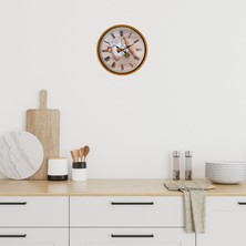 GV Home Rustic Kitchen Turuncu 36 cm Duvar Saati