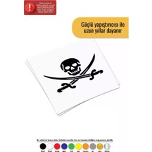 UAStudio Korsan Arması Sticker Oto Motor Laptop Duvar Folyo Sticker 15 x 12 cm