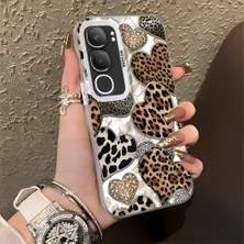 HONTINGA Vivo Y19S ile Uyumlu Kılıf Silikon Kenar Sert Arka Kamera Koruyucu Basitlik Anti Düşme Kamera Korumalı Leoparlı Kalp Desen Couple Telefon Kılıfı Kadın ve Erkek Için Uygundur K1-1361