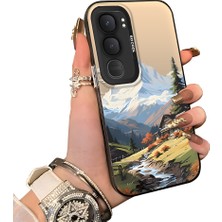 HONTINGA Vivo Y31 5g ile Uyumlu Kılıf Silikon Kenar Sert Arka Kamera Koruyucu Basitlik Anti Düşme Kamera Korumalı Manzara Desen Couple Telefon Kılıfı Kadın ve Erkek Için Uygundur K1-1362