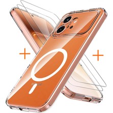 Nezih Case Honor 600 Uyumlu Şeffaf Magsafe Wireless Şarj Destekli Sert Kılıf + Tam Kaplayan Ekran Koruyucu