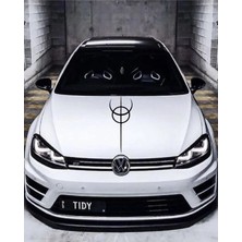 UAStudio Oto Kaput Şerit Sticker Dönence Daire Tasarım Siyah 20*60 cm