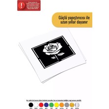 UAStudio Geometrik Gül Sticker Oto Motor Laptop Duvar Folyo Sticker 10X10 cm