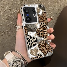 HONTINGA Vivo X200 Fe ile Uyumlu Kılıf Silikon Kenar Sert Arka Kamera Koruyucu Basitlik Anti Düşme Kamera Korumalı Leoparlı Kalp Desen Couple Telefon Kılıfı Kadın ve Erkek Için Uygundur K1-1361