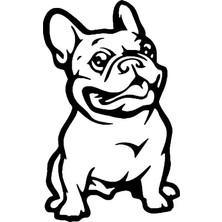 UAStudio Sevimli Bulldog Sticker Oto Motor Laptop Duvar Folyo Sticker 10X16 cm