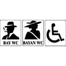 UAStudio Wc Üçlü Set Sticker Oto Motor Laptop Duvar Folyo Sticker 25X10 cm