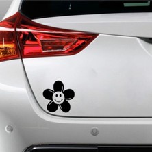 UAStudio Gülen Papatya Tasarımlı Oto Özel Yeni Kaliteli Kaliteli Sticker Siyah 15*15 cm