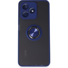 Bezos Realme C53 Kılıf Montreal Yüzüklü Silikon Kapak - Lacivert