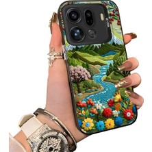 HONTINGA Oppo Find X9 Pro 5g ile Uyumlu Kılıf Silikon Kenar Sert Arka Kamera Koruyucu Basitlik Anti Düşme Kamera Korumalı Yağlı Boya Desen Couple Telefon Kılıfı Kadın ve Erkek Için Uygundur K1-1364