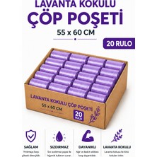 MSE HOLD Büzgülü Çöp Poşeti Lavanta Kokulu 55×60 cm Orta Boy 20 Rulo Dayanıklı Sızdırmaz Kalın Çöp Torbası