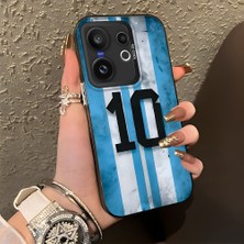 HONTINGA Vivo X200 Fe ile Uyumlu Kılıf Silikon Kenar Sert Arka Kamera Koruyucu Basitlik Anti Düşme Kamera Korumalı Messi Desen Couple Telefon Kılıfı Kadın ve Erkek Için Uygundur K1-1359