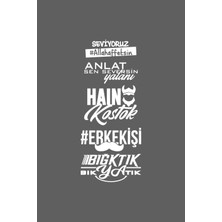 UAStudio Oto Arka Cam Özel Yeni Kaliteli Kaliteli Sticker Model 43 Beyaz 40*20 cm