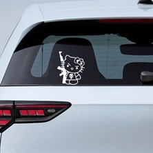 UAStudio Hello Kitty Silah Sticker - Hello Kitty Sitcker - Oto Sticker - Araba Sticker - 17CM x 20CM